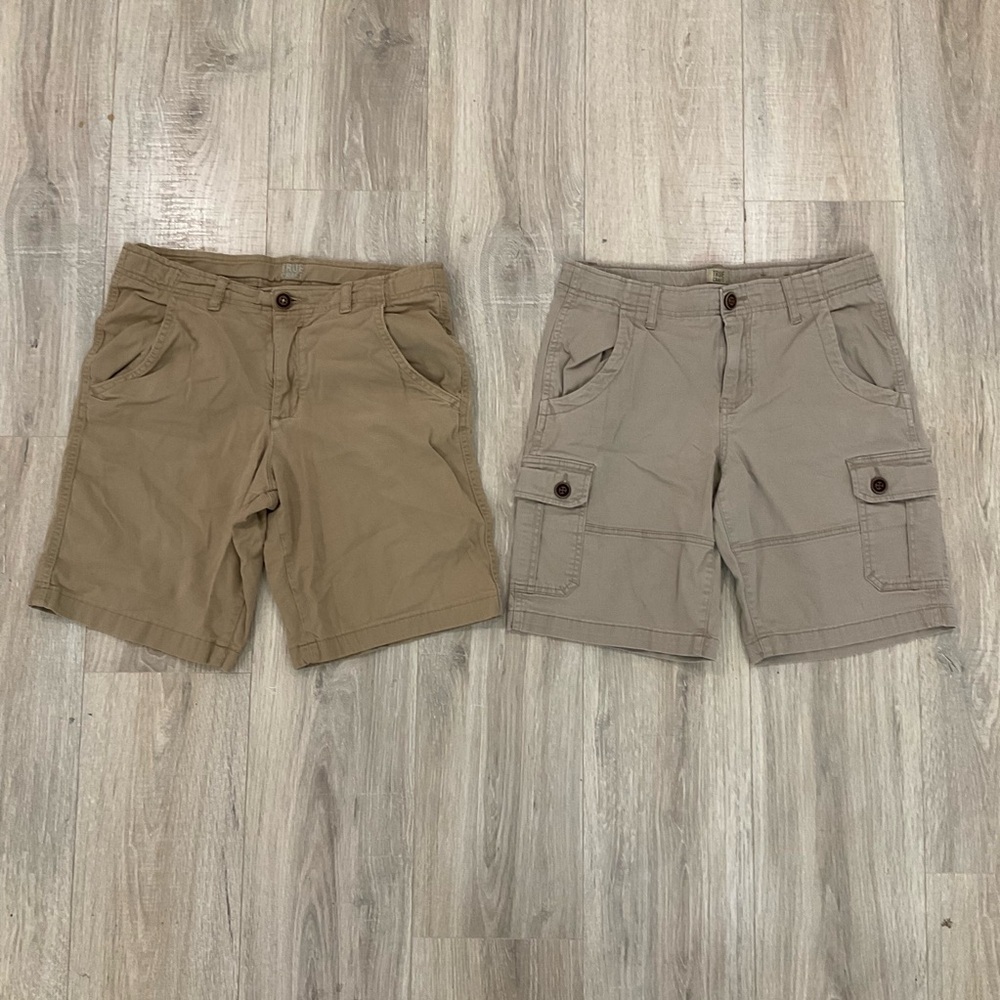 True Craft Boys Tan and Gray Khaki cargo Shorts